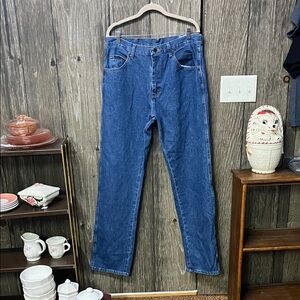 Rustler Men's Straight-Leg Dark Blue Denim Jeans